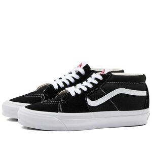 Vans Vault Og Sk8-Mid Lx Mens 5.0 Black Canvas and Suede Skate  VNOA4BVCBA2